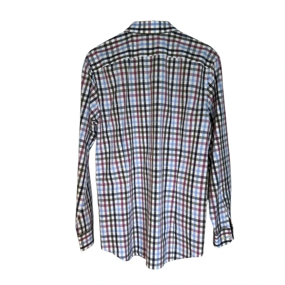 Banana Republic Blue and Red Casual Button Down Slim Fit Shirt
